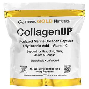 California Gold Nutrition, CollagenUp, 가수분해 해양 콜라겐 펩타이드, 히알루론산 및 비타민C 함유, 무맛, 464g(16.37oz)
