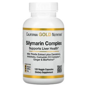 California Gold Nutrition, 실리마린 복합체, 민들레, 아티초크, Curcumin C3 Complex, 생강 및 BioPerine 함유 밀크시슬 추출물, 베지 캡슐 120정